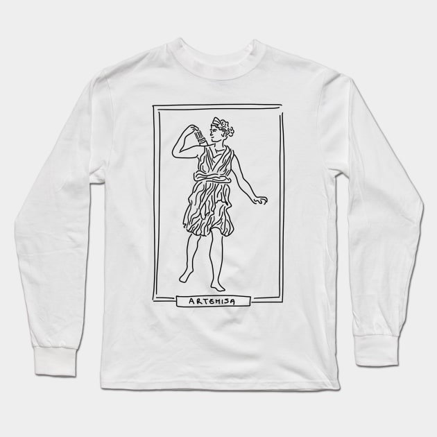 Artemisa Greek Goddess Long Sleeve T-Shirt by candelanieto